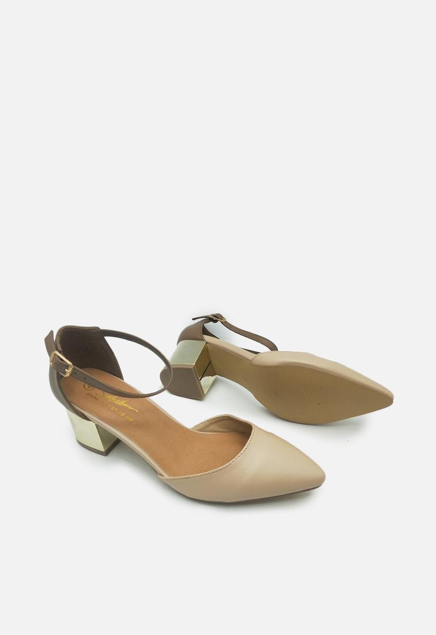 Seduction - Pointed ankle strap heel - neutral