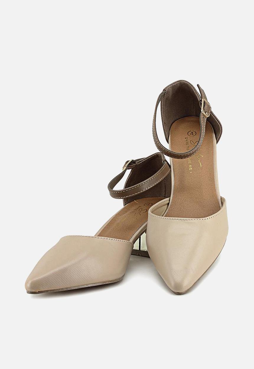 Seduction - Pointed ankle strap heel - neutral