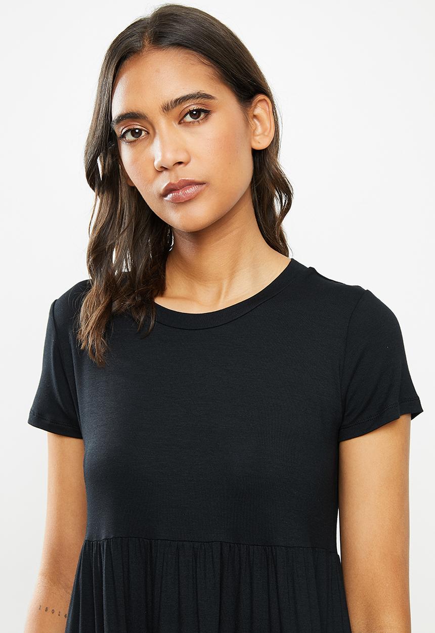 Blake - Tiered T-shirt dress - black