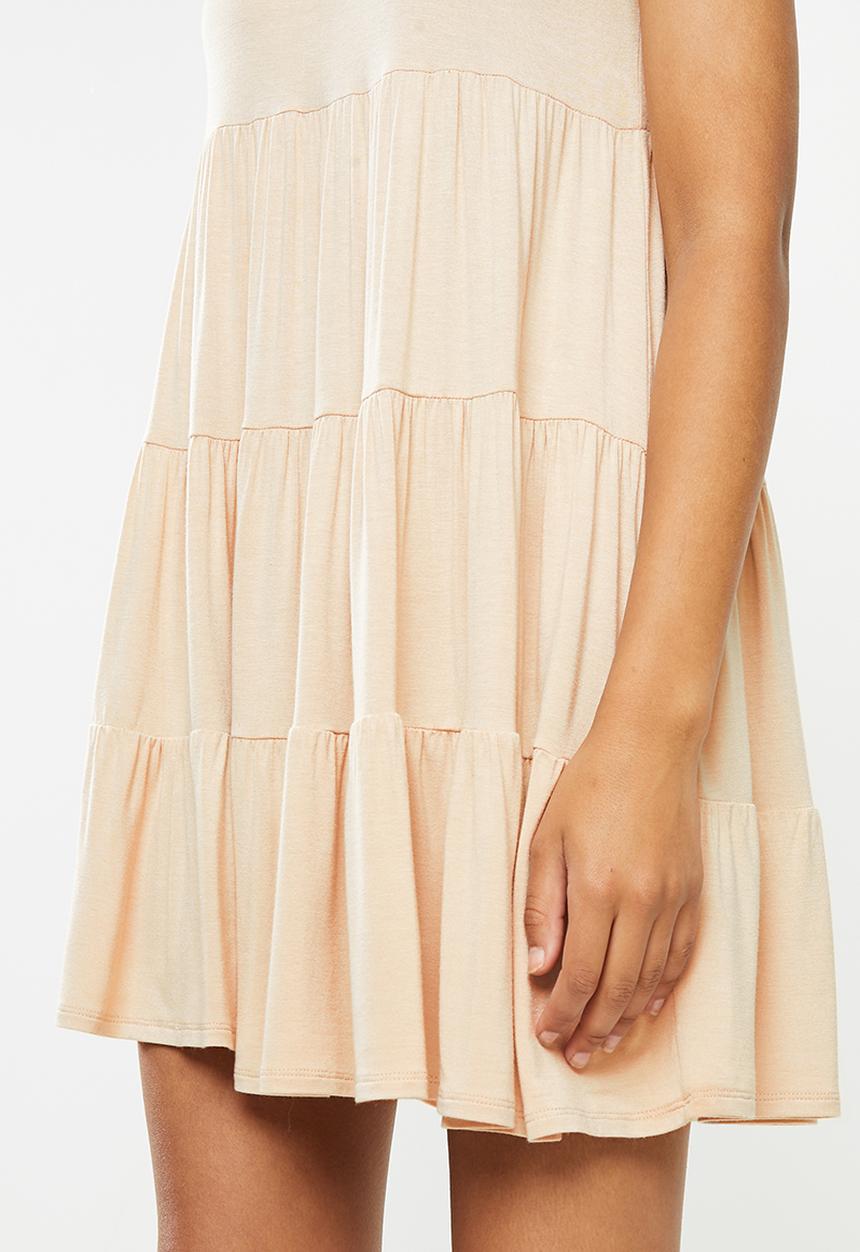 Blake - Tiered T-shirt dress-natural beige