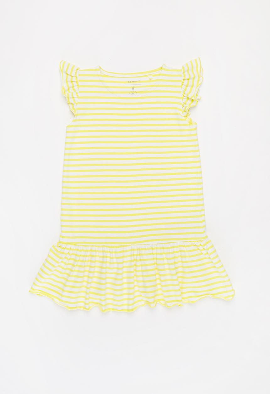 Name It - Jill short sleeve dress - yellow & white