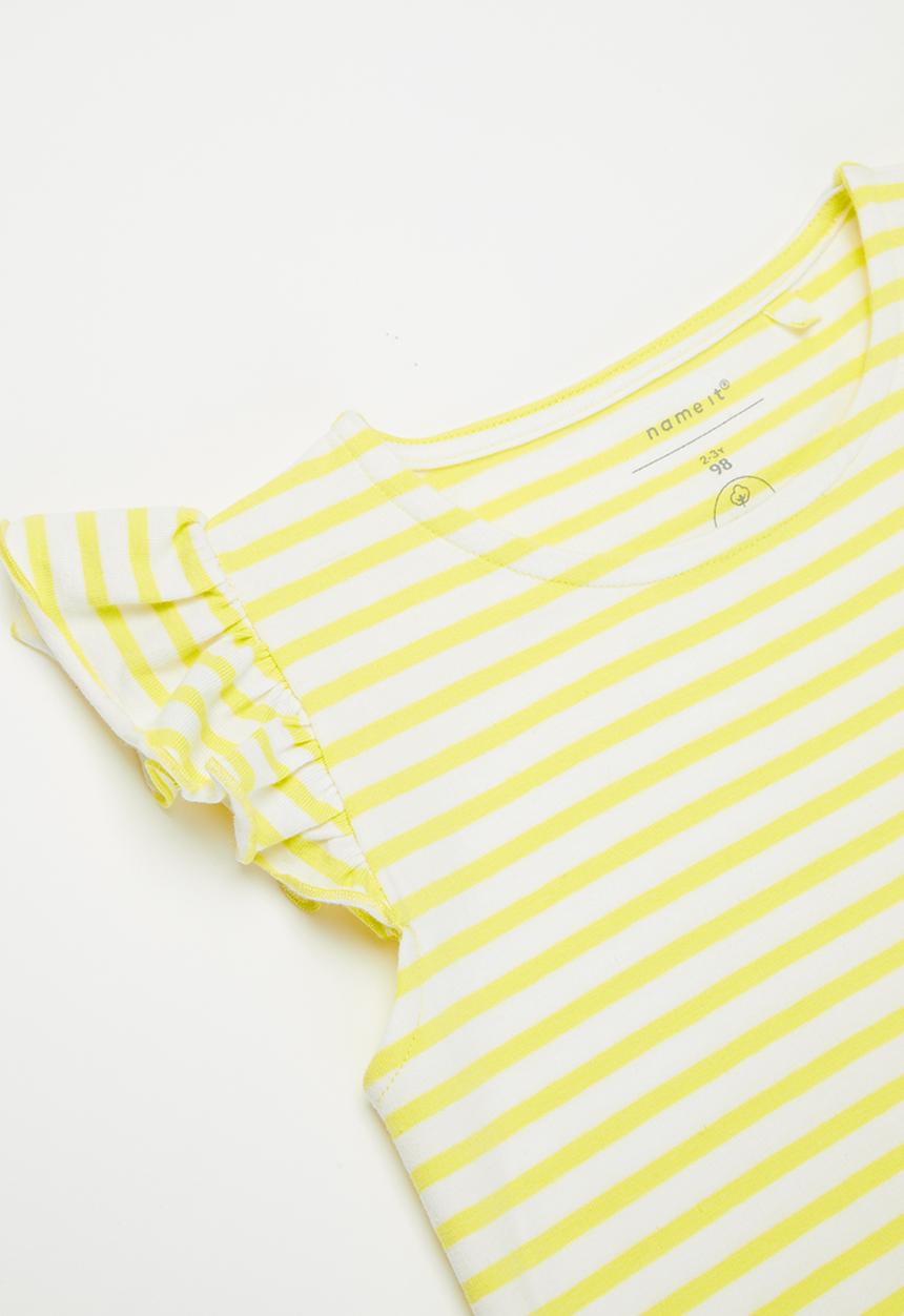 Name It - Jill short sleeve dress - yellow & white