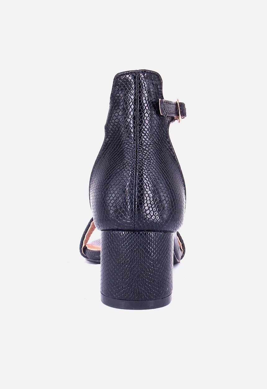 Seduction - Ankle strap low heel - black