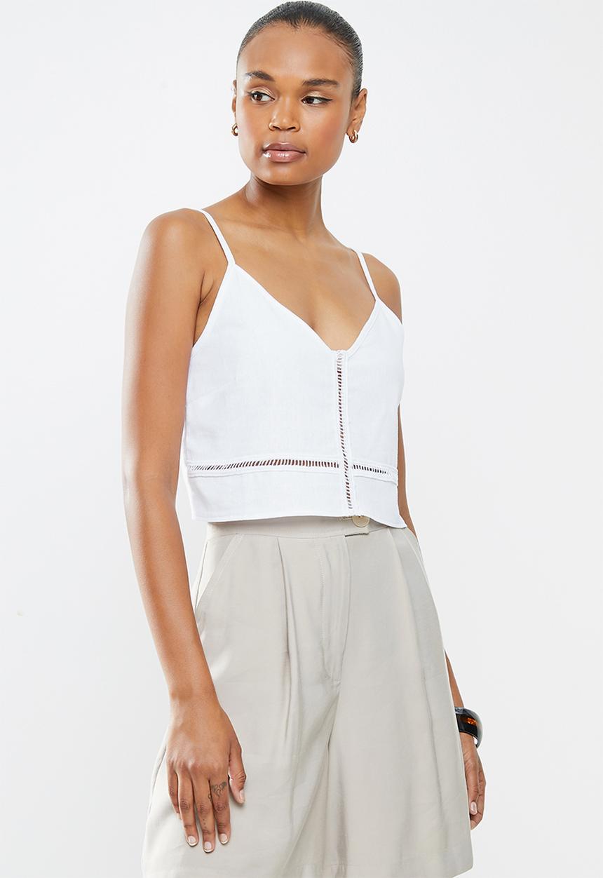 MILLA - Ladder trim cami - white