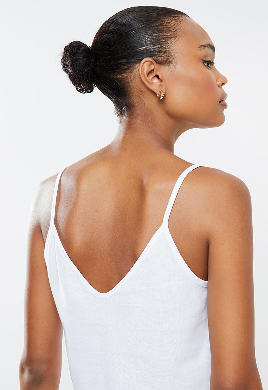 MILLA - Ladder trim cami - white