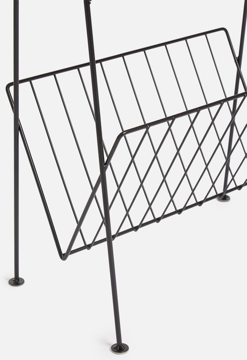 Sixth Floor - Magazine rack side table - black & natural