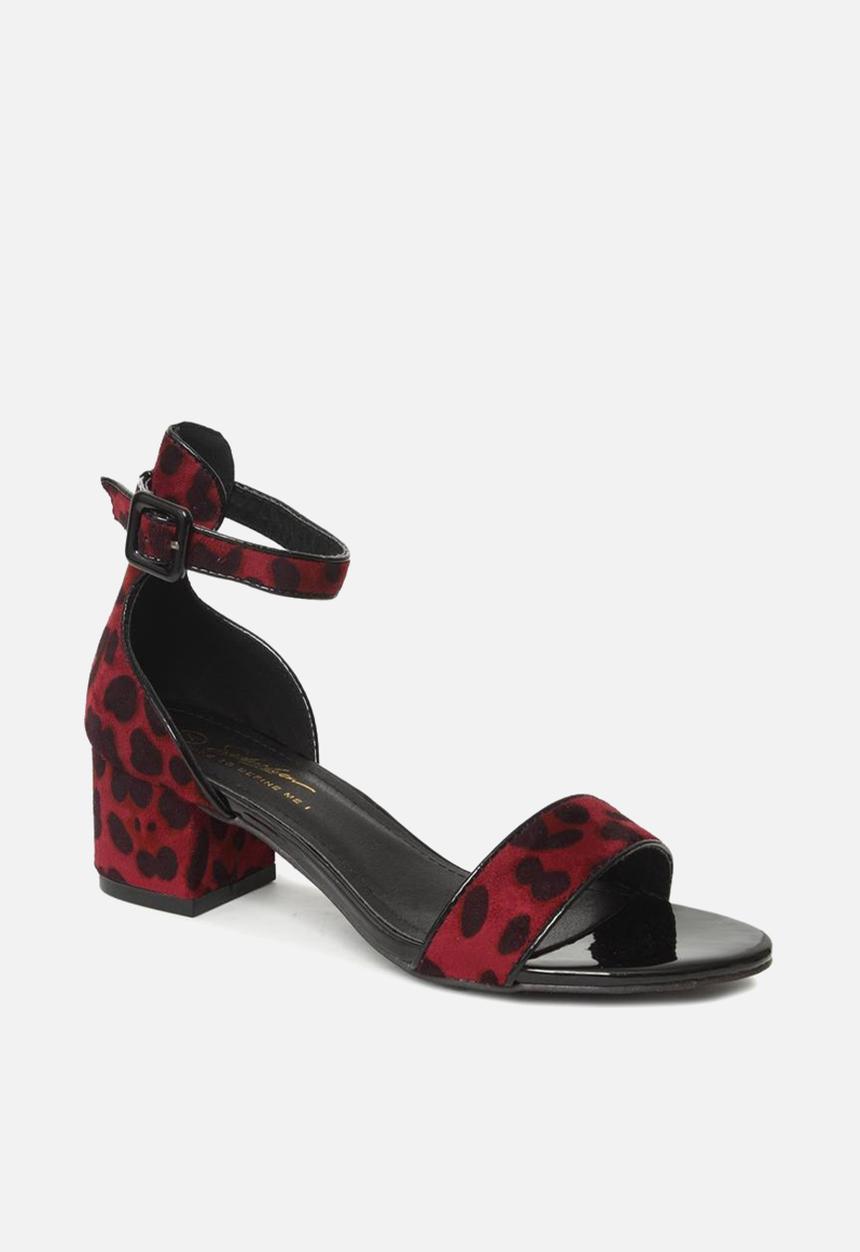 Seduction - Ankle strap low heel - burgundy