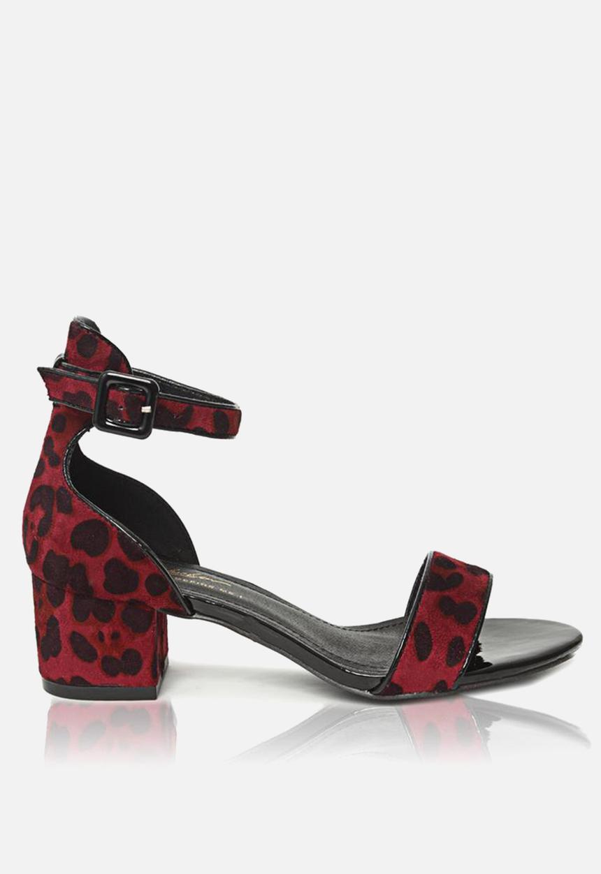 Seduction - Ankle strap low heel - burgundy