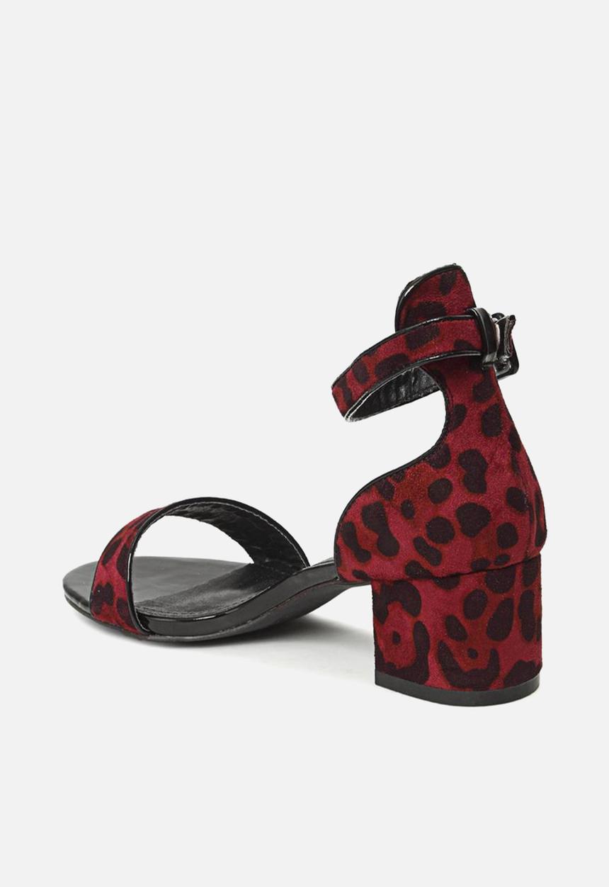 Seduction - Ankle strap low heel - burgundy