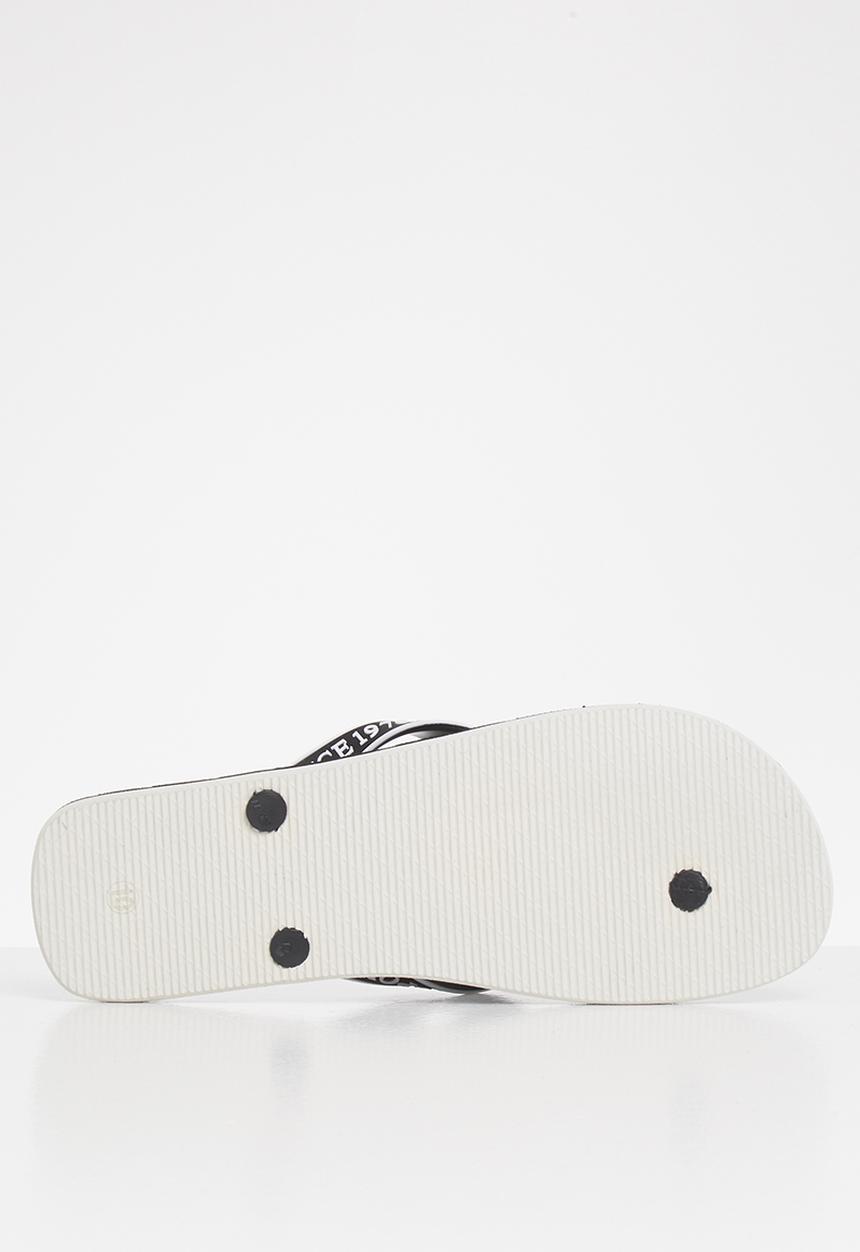 POLO - Owen striped pony flip flop - black