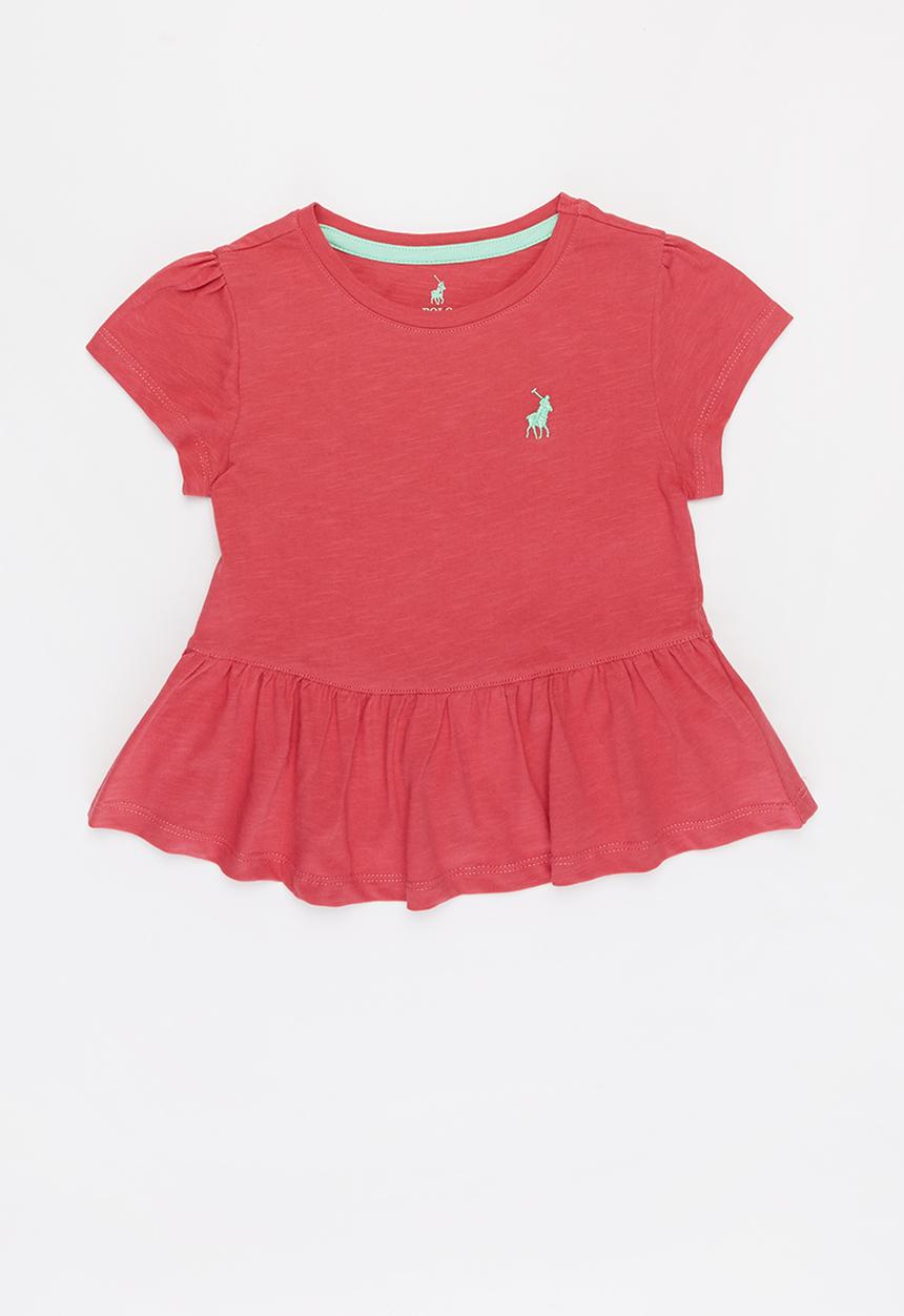 POLO - Girls jada frilled tee - pink