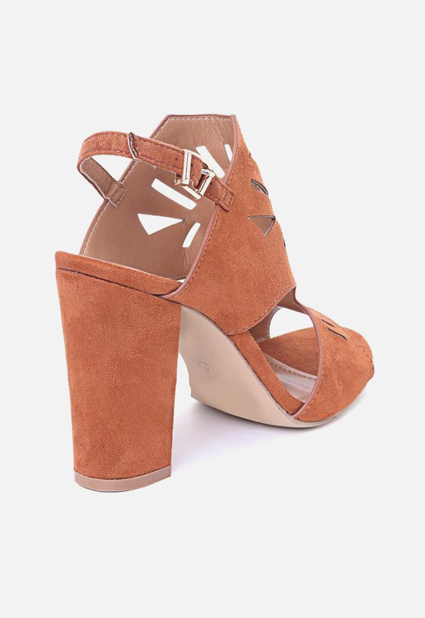 Seduction - Laser-cut heel - tan