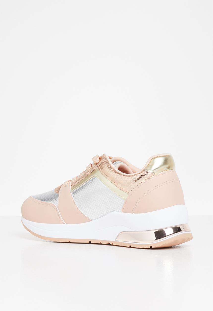 Tom Tom - Metallic panel sneaker - pink