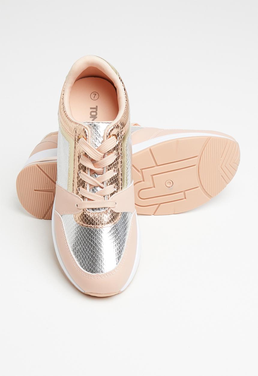Tom Tom - Metallic panel sneaker - pink