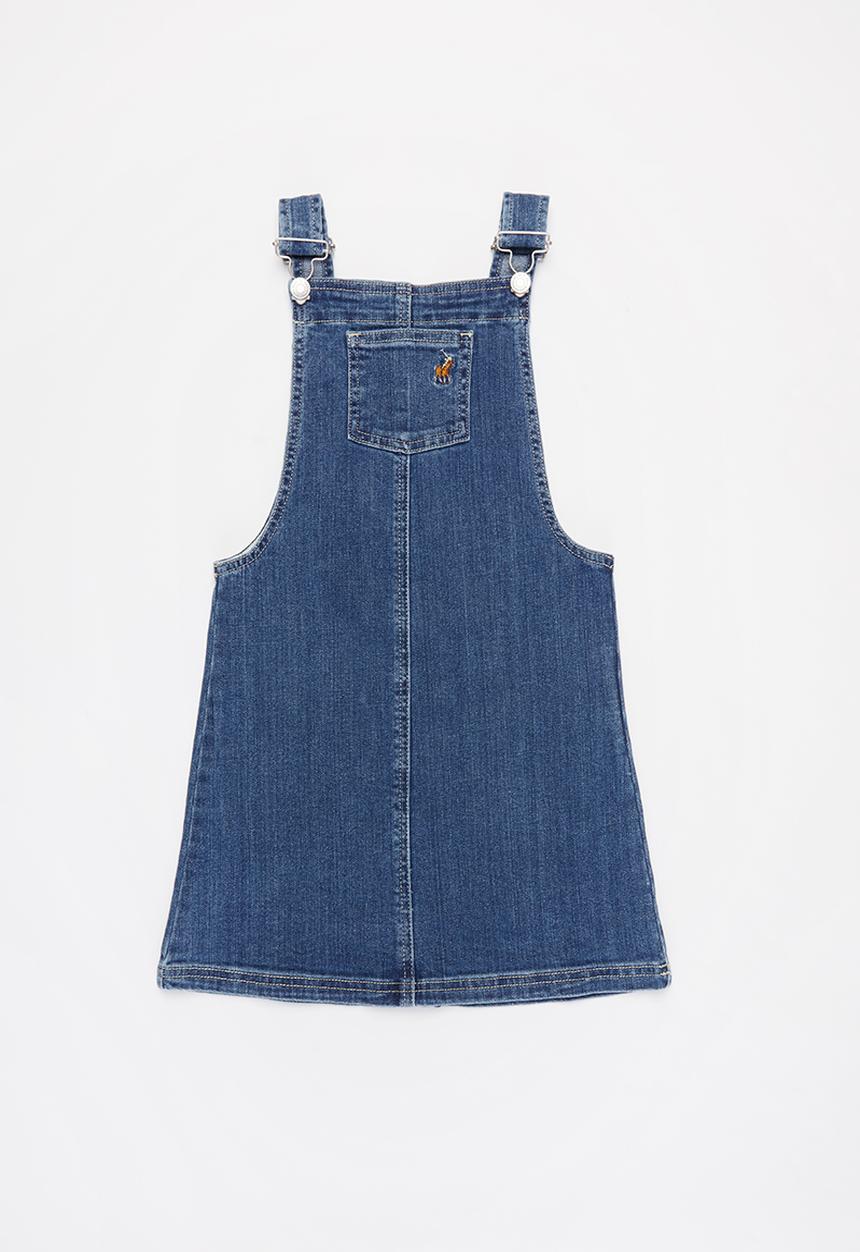 POLO - Girls madison denim pinafore - blue