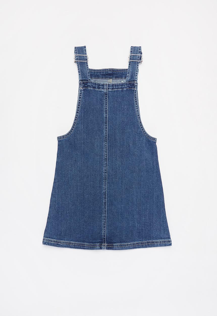 POLO - Girls madison denim pinafore - blue