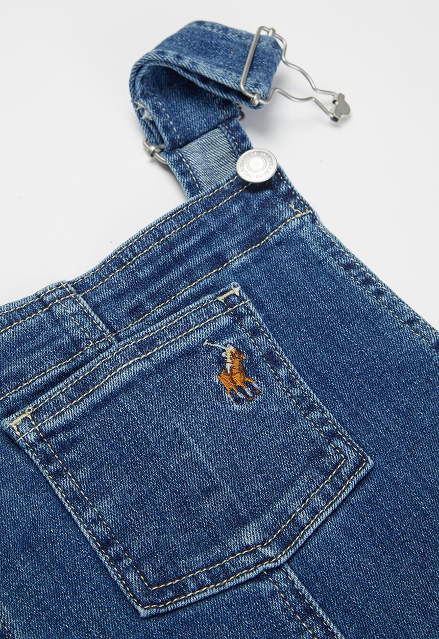 POLO - Girls madison denim pinafore - blue
