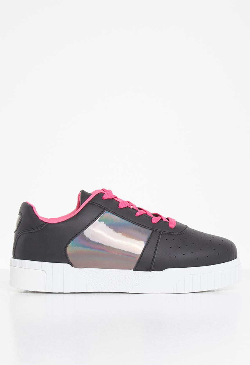 Tom Tom - Pin punch metallic sneaker - black