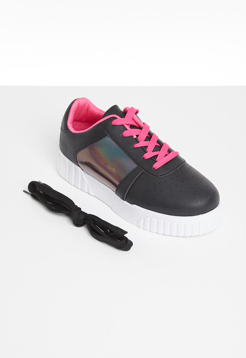 Tom Tom - Pin punch metallic sneaker - black