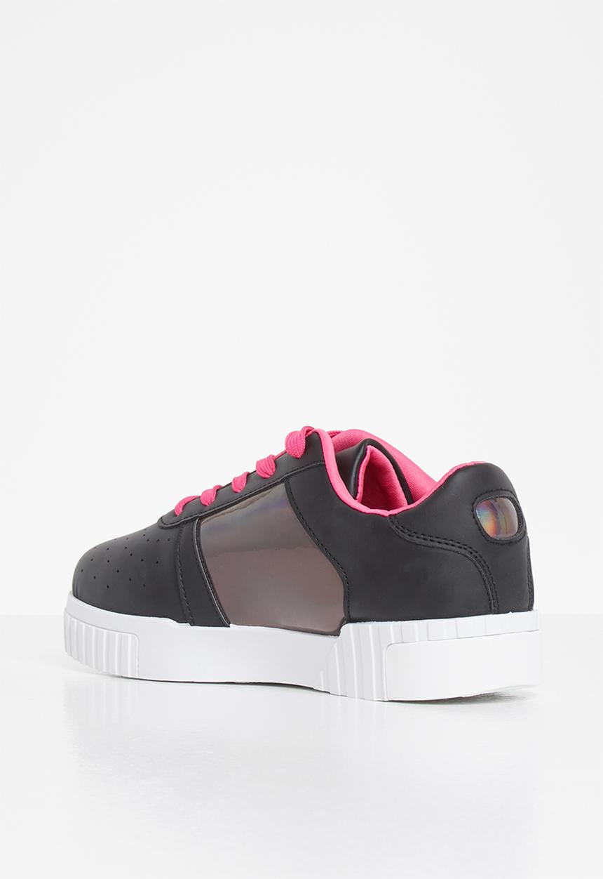 Tom Tom - Pin punch metallic sneaker - black