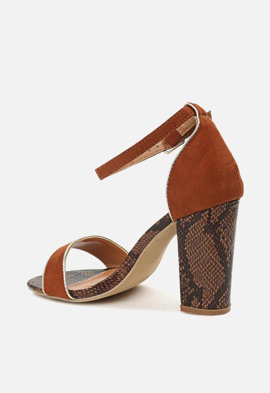 Seduction - Ankle strap snake heel - tan