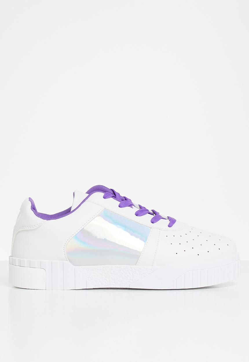 Tom Tom - Pin punch metallic sneaker - white