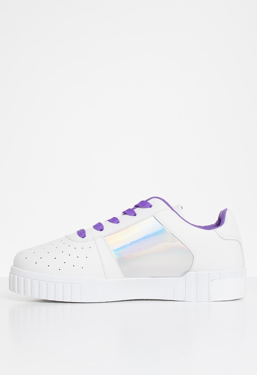 Tom Tom - Pin punch metallic sneaker - white