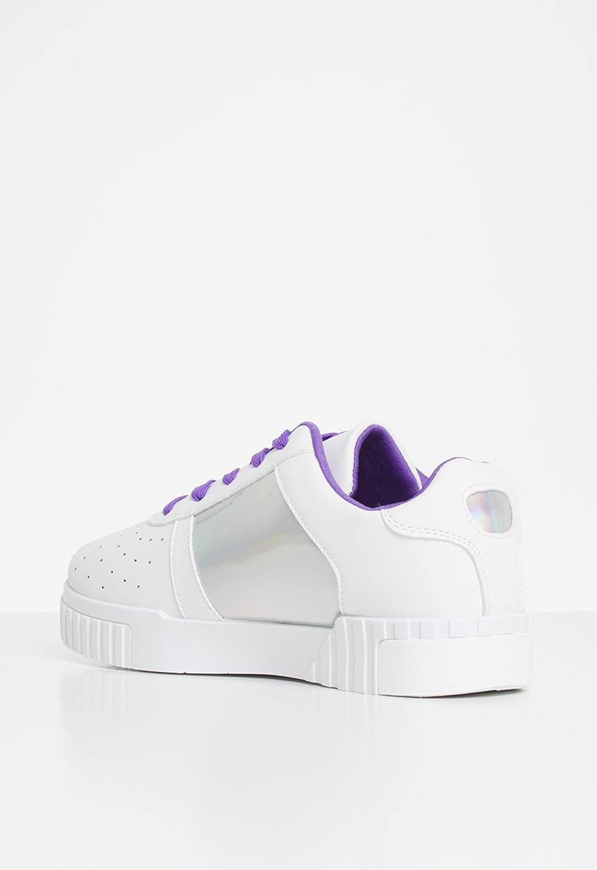 Tom Tom - Pin punch metallic sneaker - white