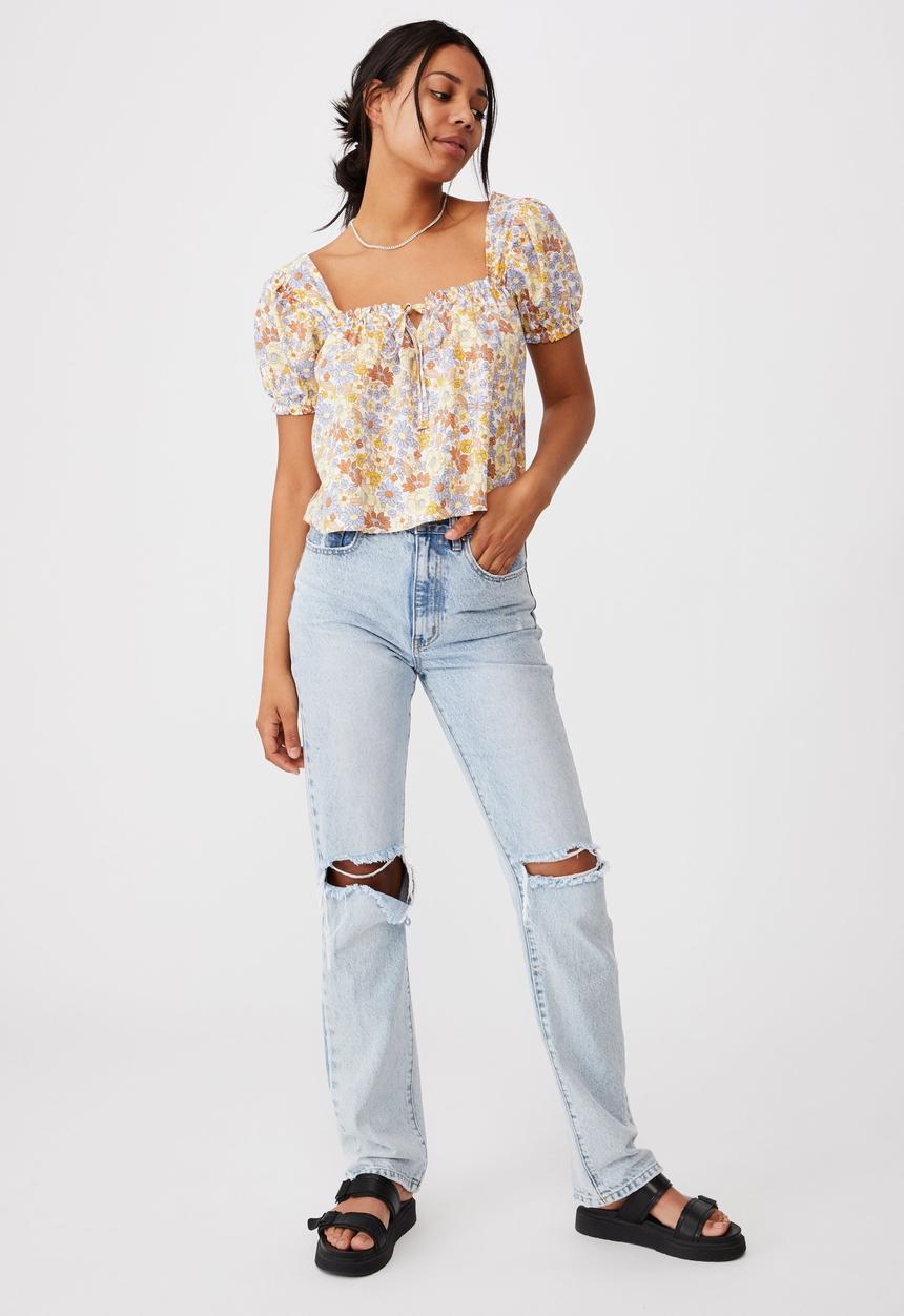 Cotton On - Babydoll blouse - nikita flora white