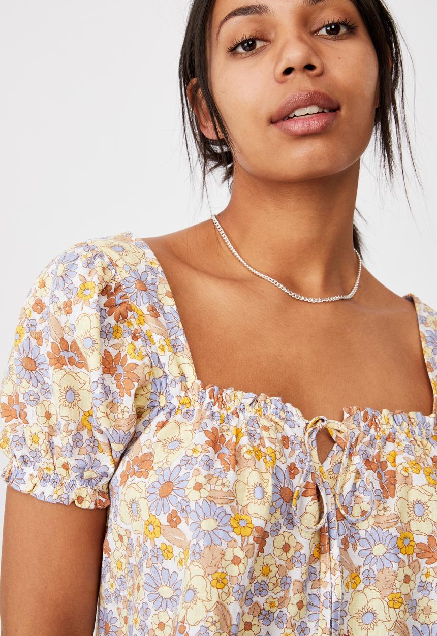 Cotton On - Babydoll blouse - nikita flora white
