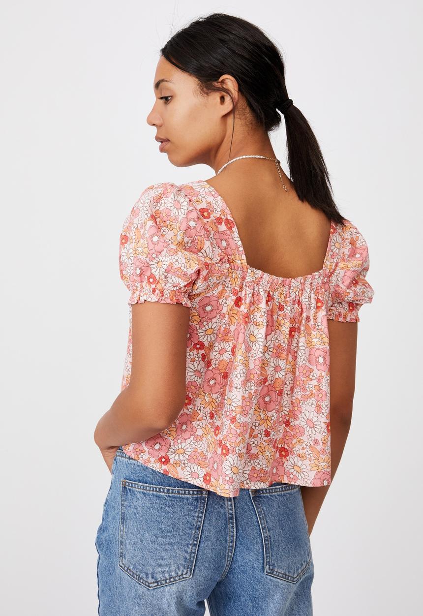 Cotton On - Babydoll blouse - nikita floral sugar pink