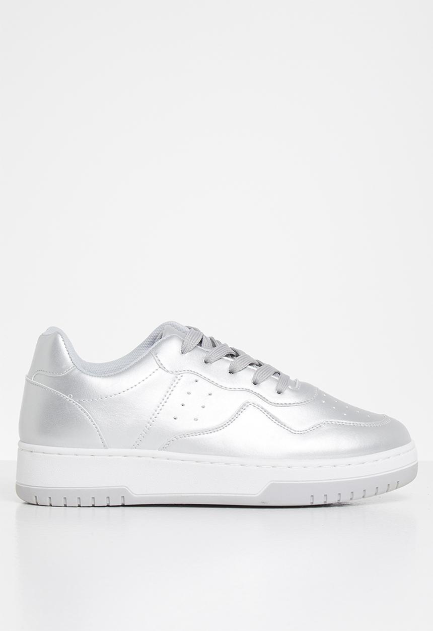 Tom Tom - Pin punch sneaker - silver & white