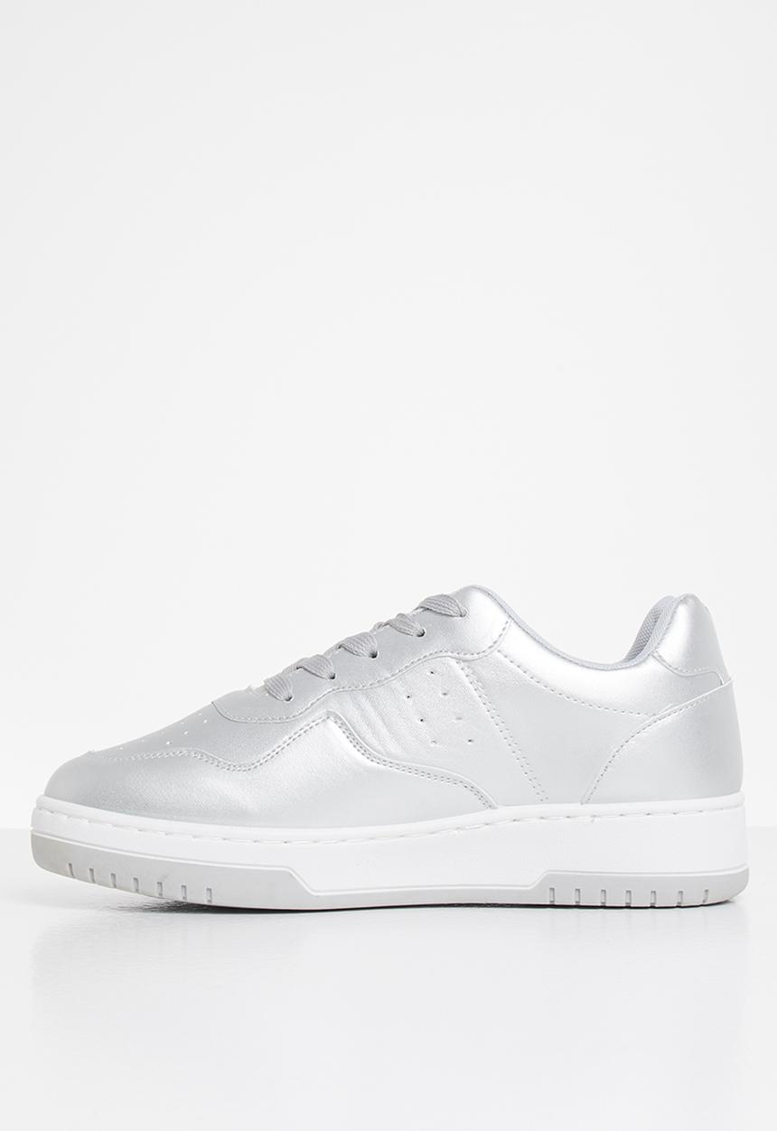 Tom Tom - Pin punch sneaker - silver & white