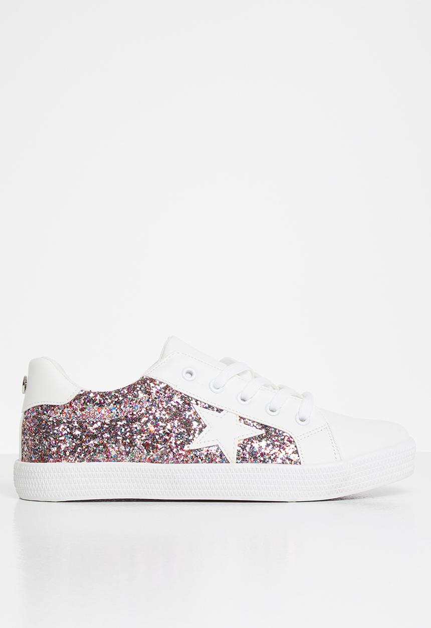 Tom Tom - Star glitter sneaker - white
