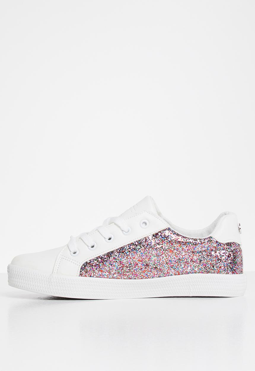 Tom Tom - Star glitter sneaker - white