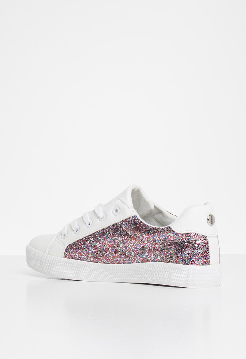 Tom Tom - Star glitter sneaker - white