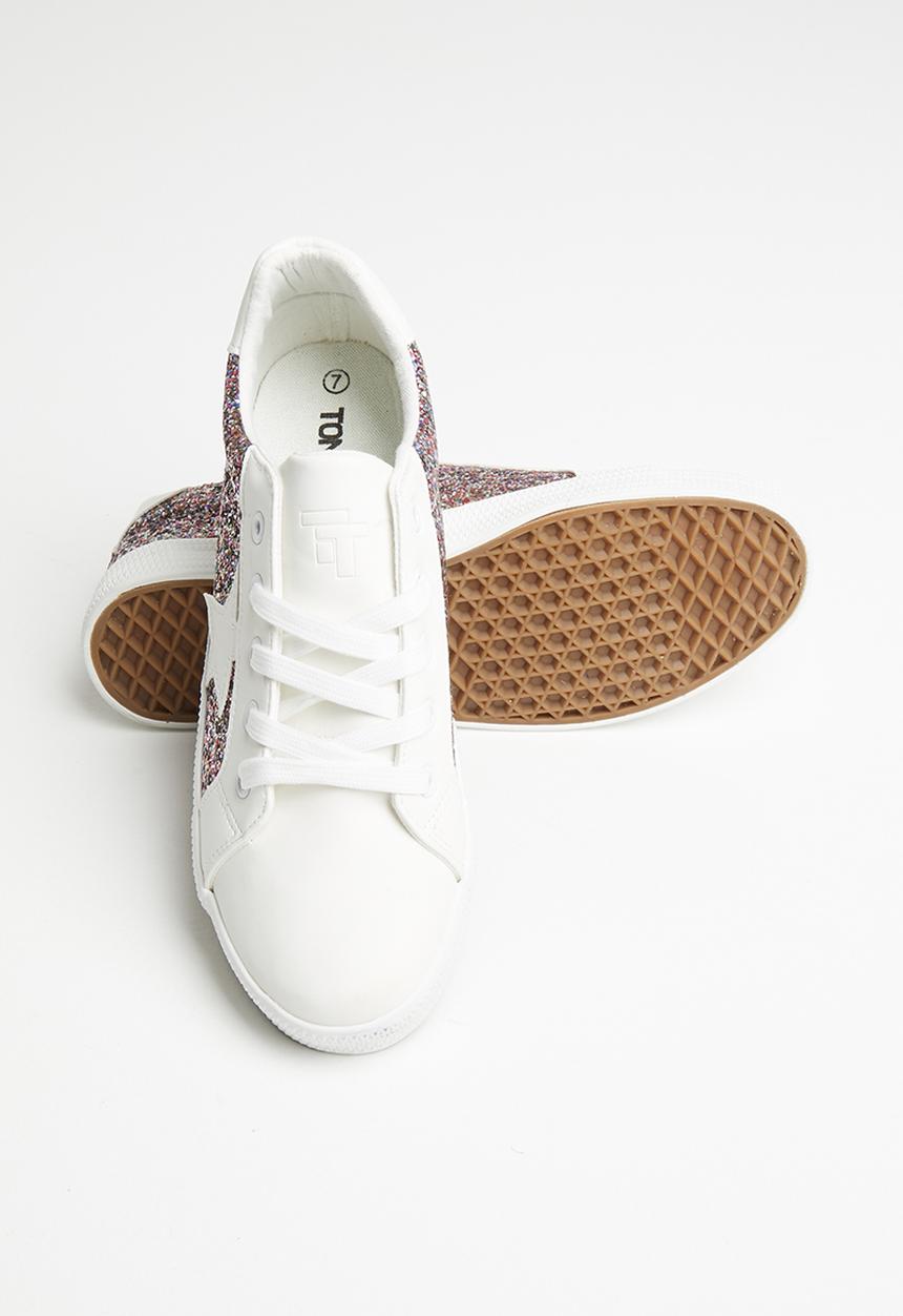 Tom Tom - Star glitter sneaker - white