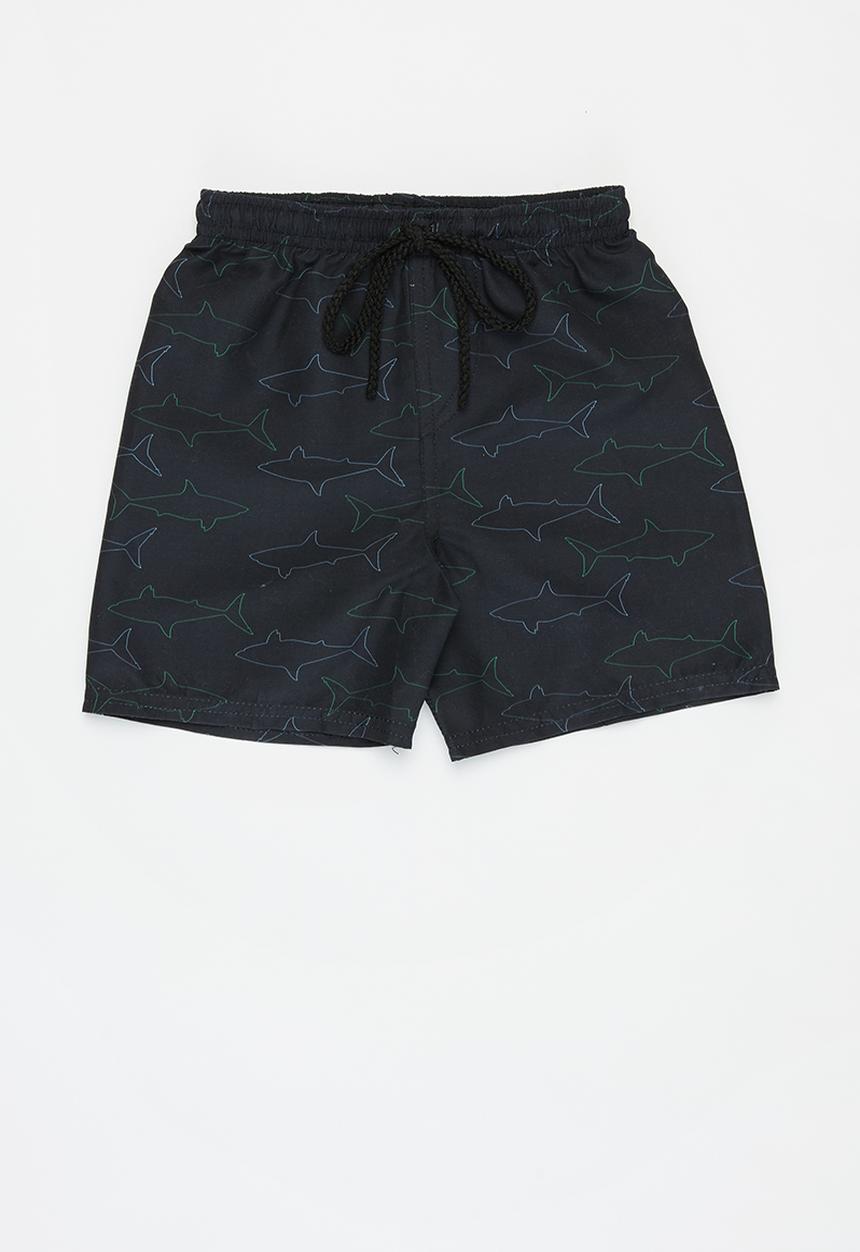 Pop Candy - Boys printed board shorts - black
