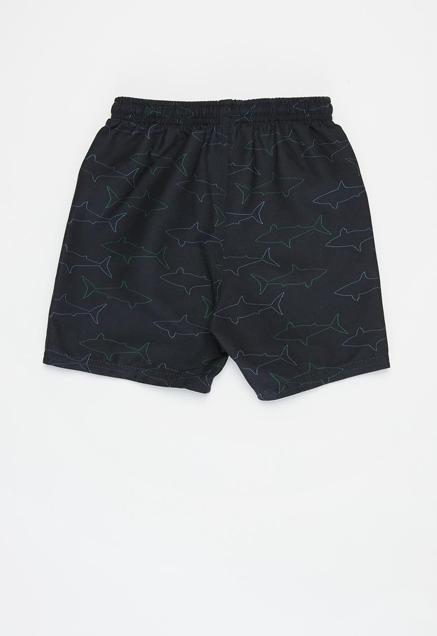 Pop Candy - Boys printed board shorts - black