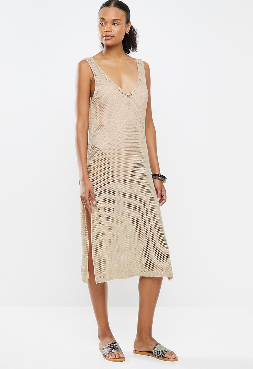 STYLE REPUBLIC - Crotchet v-neck cover up - cream