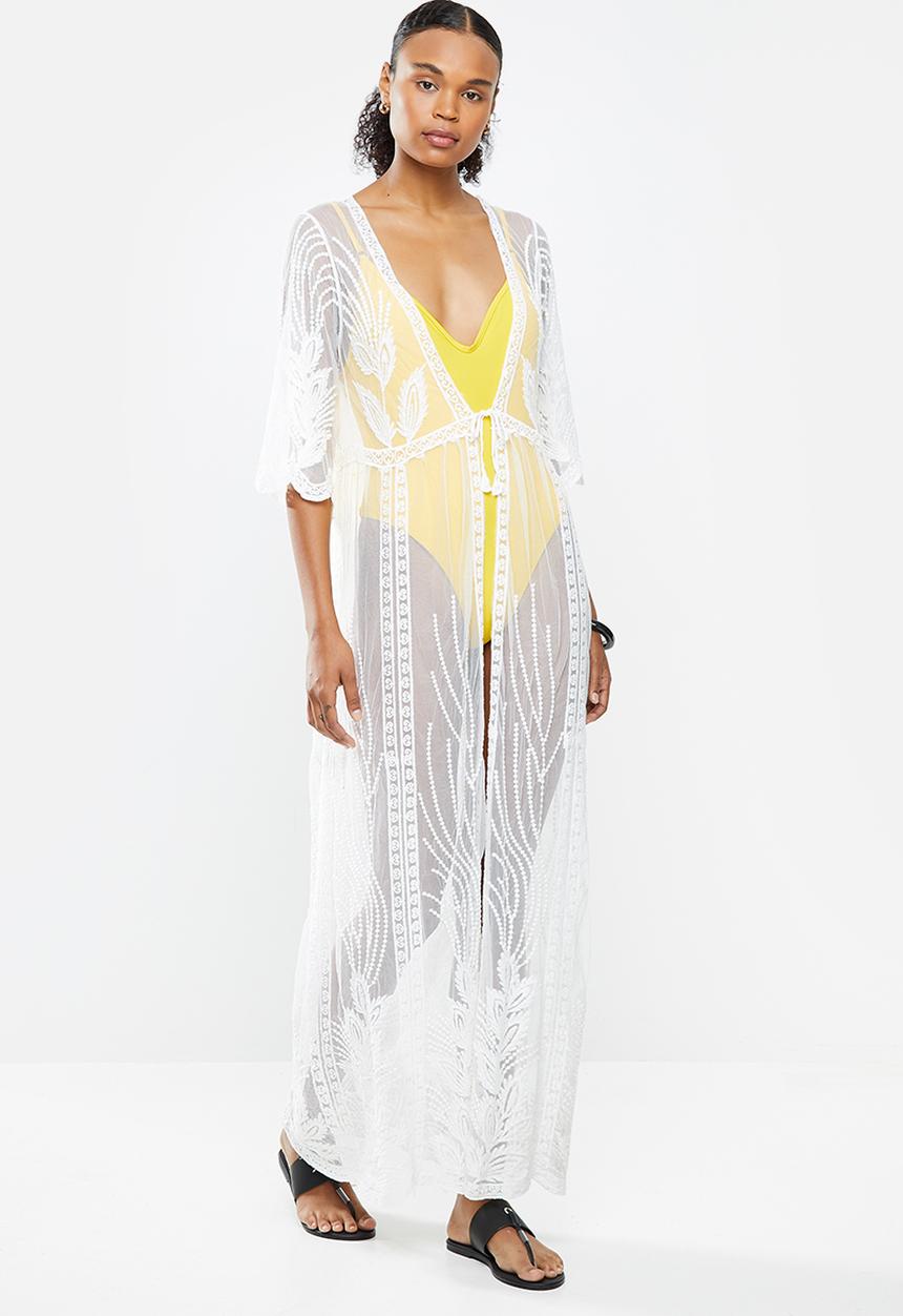 STYLE REPUBLIC - Lace tie front cover up - white