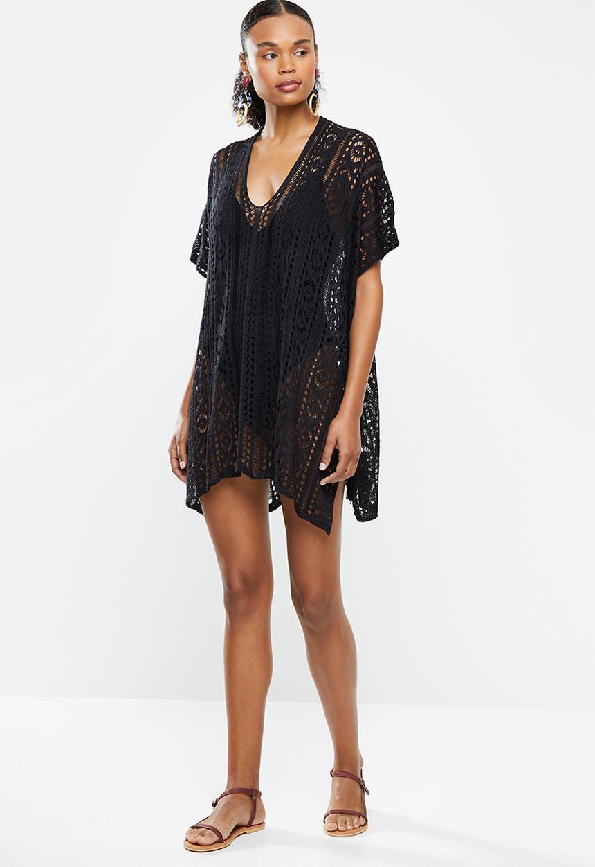 STYLE REPUBLIC - Crotchet short kaftan - black