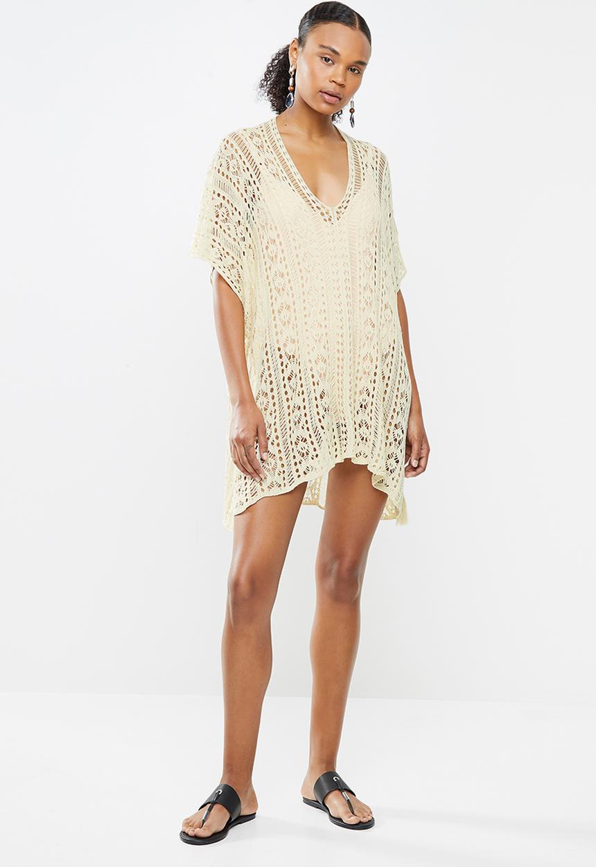 STYLE REPUBLIC - Crotchet short kaftan - cream
