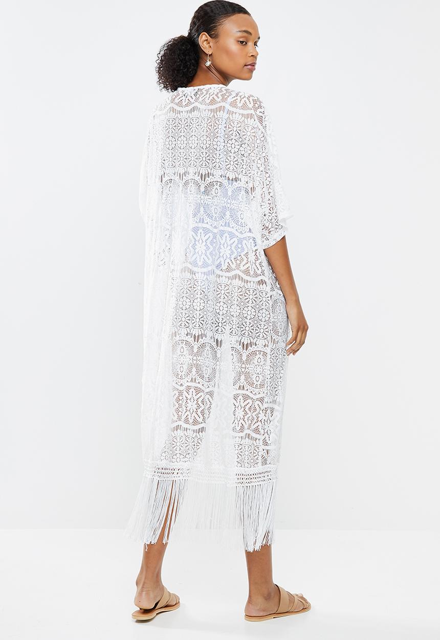 STYLE REPUBLIC - Long sleep maxi cover up - white