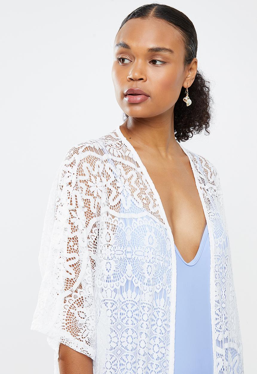 STYLE REPUBLIC - Long sleep maxi cover up - white