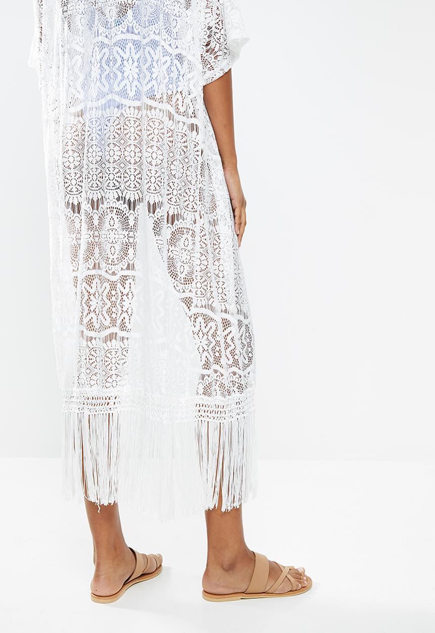 STYLE REPUBLIC - Long sleep maxi cover up - white