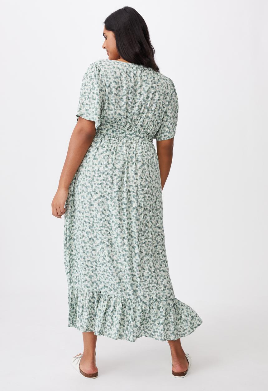 Cotton On - Curve woven laura frill hem maxi dress - quinn ditsy jadette