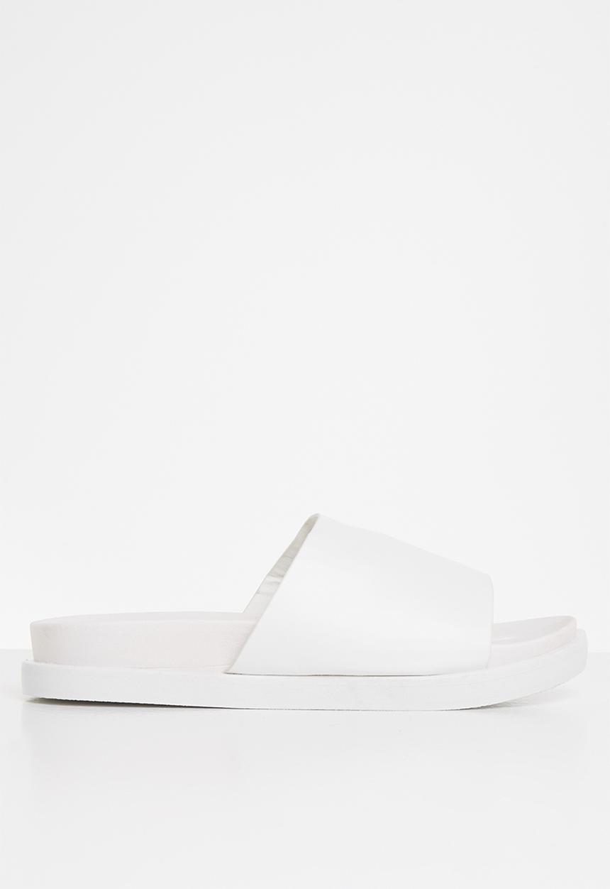 Jada - Faux leather slide - white