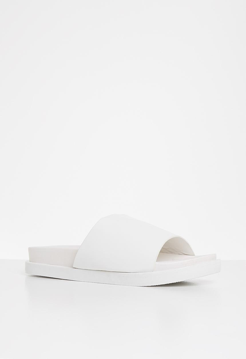 Jada - Faux leather slide - white