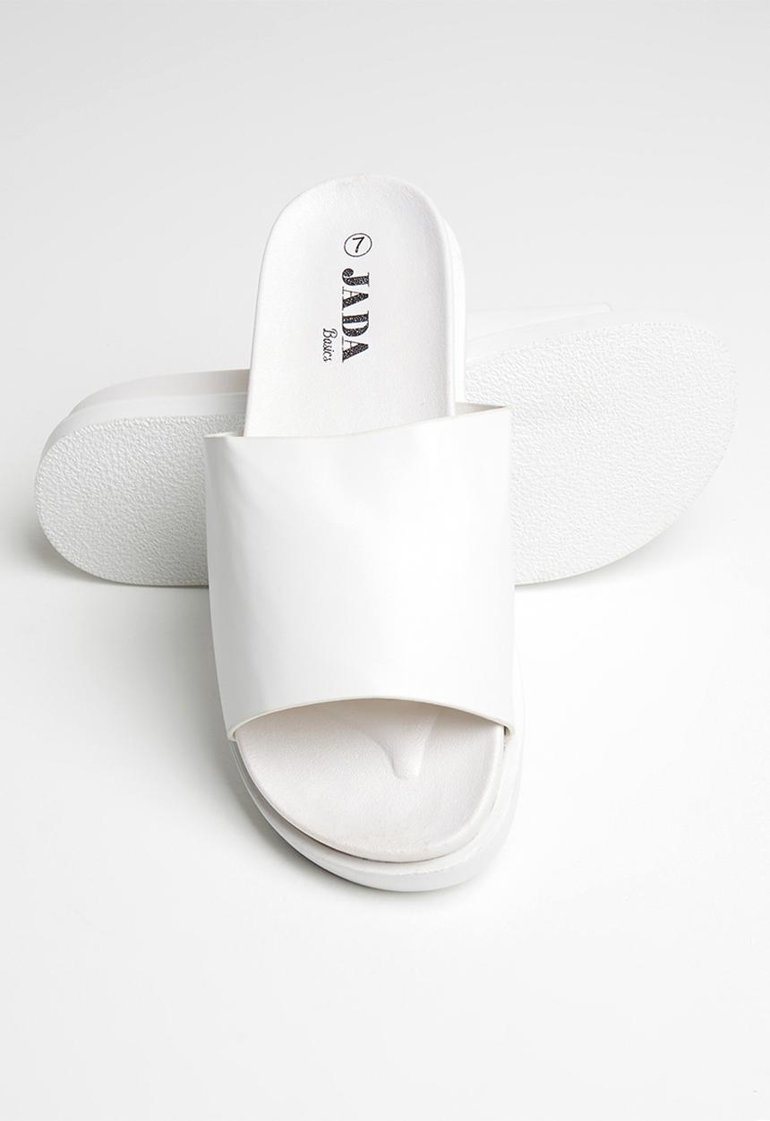 Jada - Faux leather slide - white